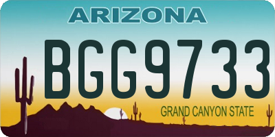 AZ license plate BGG9733