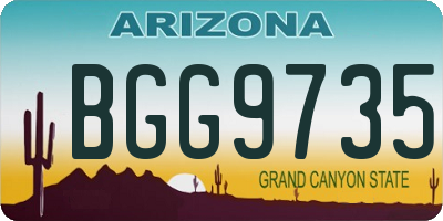 AZ license plate BGG9735
