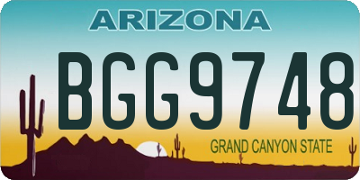 AZ license plate BGG9748