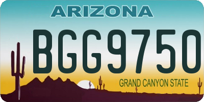 AZ license plate BGG9750