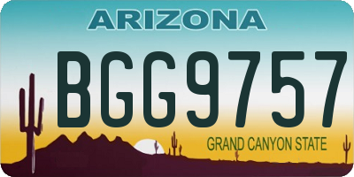 AZ license plate BGG9757