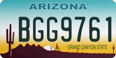 AZ license plate BGG9761