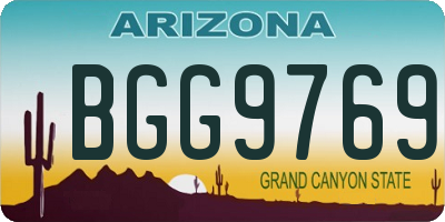 AZ license plate BGG9769