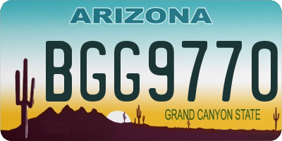 AZ license plate BGG9770