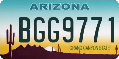 AZ license plate BGG9771