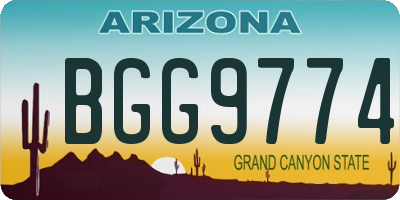 AZ license plate BGG9774