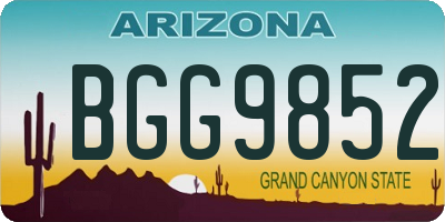 AZ license plate BGG9852