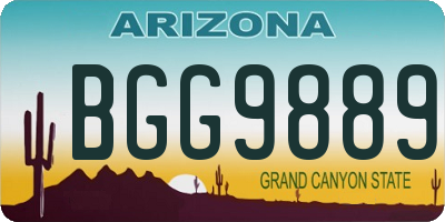AZ license plate BGG9889