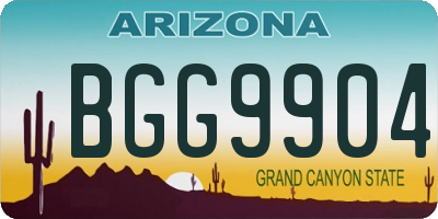 AZ license plate BGG9904
