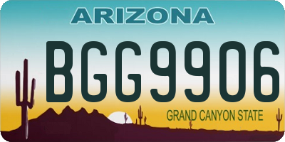 AZ license plate BGG9906