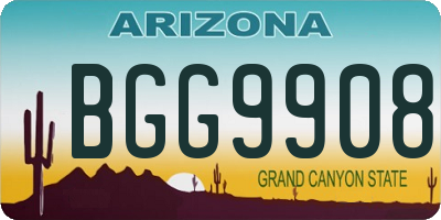 AZ license plate BGG9908