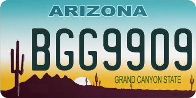 AZ license plate BGG9909