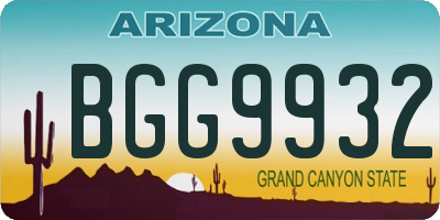 AZ license plate BGG9932