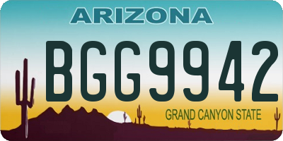 AZ license plate BGG9942