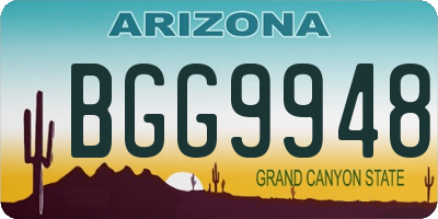 AZ license plate BGG9948