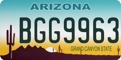 AZ license plate BGG9963