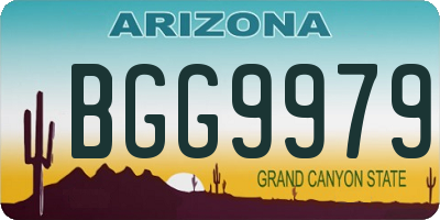 AZ license plate BGG9979