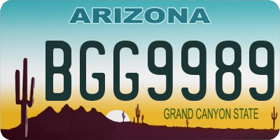 AZ license plate BGG9989