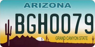 AZ license plate BGH0079