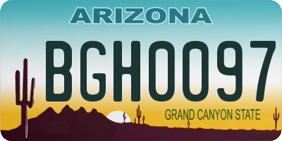 AZ license plate BGH0097
