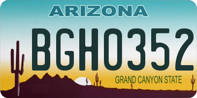 AZ license plate BGH0352