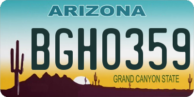 AZ license plate BGH0359