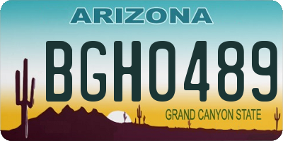 AZ license plate BGH0489