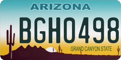 AZ license plate BGH0498