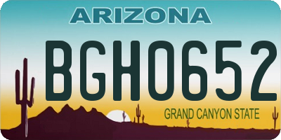 AZ license plate BGH0652