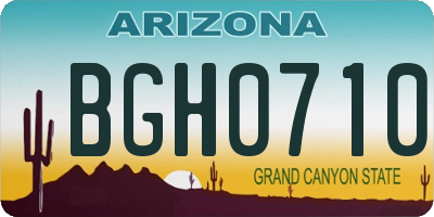 AZ license plate BGH0710