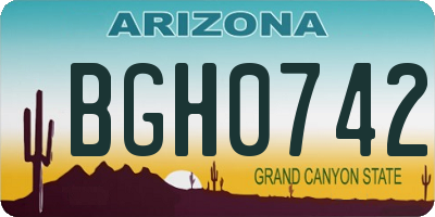 AZ license plate BGH0742
