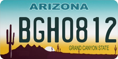 AZ license plate BGH0812