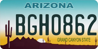 AZ license plate BGH0862