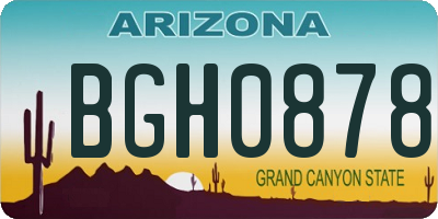 AZ license plate BGH0878