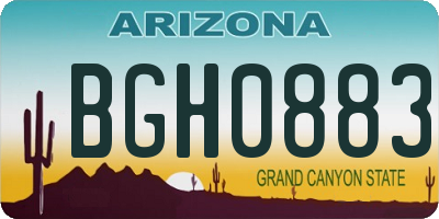 AZ license plate BGH0883