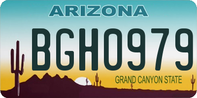 AZ license plate BGH0979