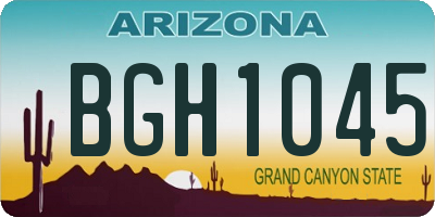 AZ license plate BGH1045
