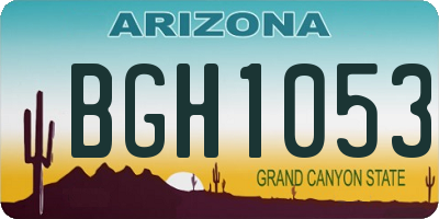 AZ license plate BGH1053