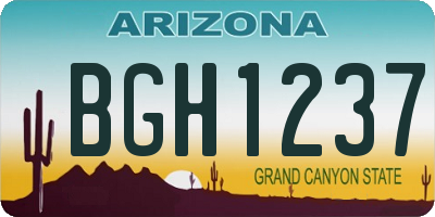 AZ license plate BGH1237