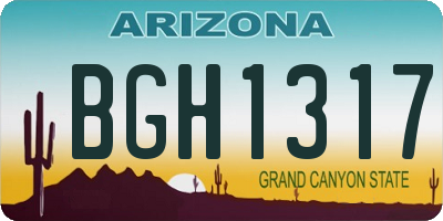 AZ license plate BGH1317
