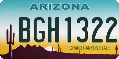 AZ license plate BGH1322