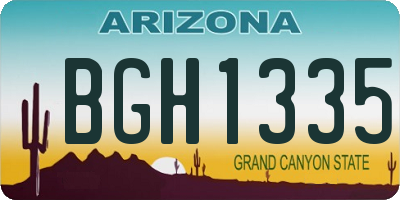 AZ license plate BGH1335
