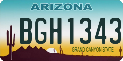 AZ license plate BGH1343