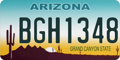AZ license plate BGH1348