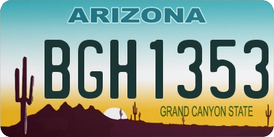 AZ license plate BGH1353