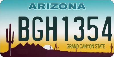 AZ license plate BGH1354