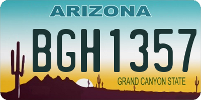 AZ license plate BGH1357