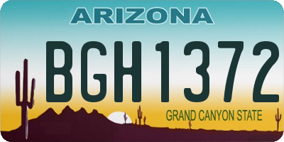 AZ license plate BGH1372