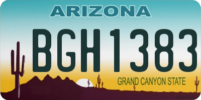 AZ license plate BGH1383