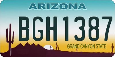 AZ license plate BGH1387